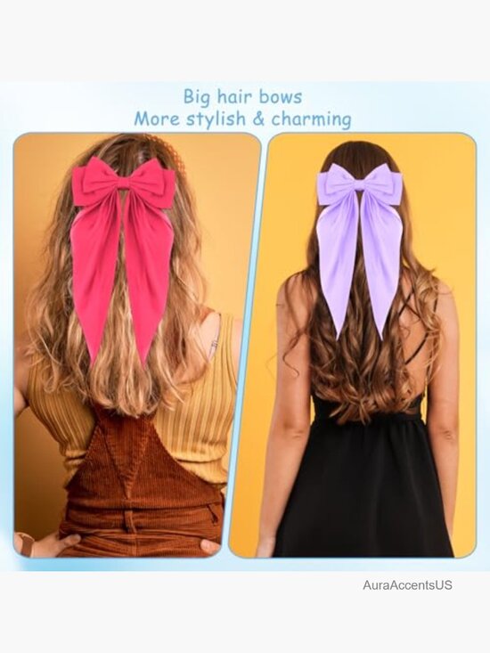 25 Satin Hair Bows with Metal Clips for Ponytails, Weddings & Daily Wear main image 5